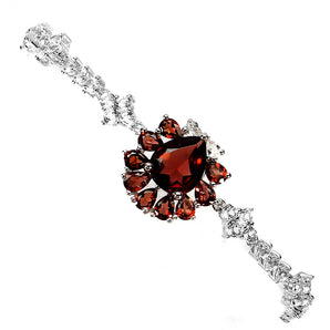 925 Sterling Silver Bracelet Pear Mozambique 10x8mm Topaz Gemstone Jewelry 7in