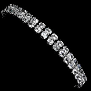 925 Sterling Silver Bracelet Oval Aquamarine 4x3mm Natural Gemstone Jewelry 7.5