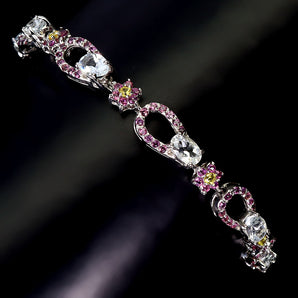 925 Sterling Silver Bracelet Oval Aquamarine 6x4mm Sapphire Gemstone Jewelry 7.5