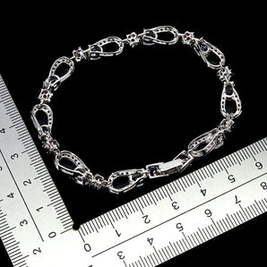 925 Sterling Silver Bracelet Oval Aquamarine 6x4mm Sapphire Gemstone Jewelry 7.5