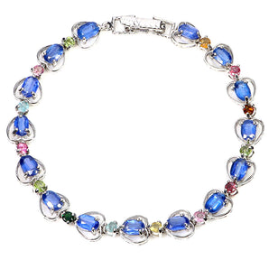 925 Sterling Silver Bracelet Oval Kyanite 6x4mm Tourmaline Gemstone Jewelry 7.5