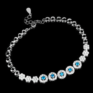 925 Sterling Silver Bracelet Round Apatite 2.5mm Natural Gemstone Jewelry 7in
