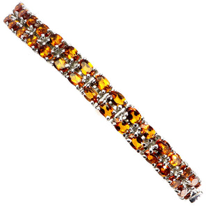925 Sterling Silver Bracelet Oval Citrine 4x3mm Natural Gemstone Jewelry 7.5 Ins