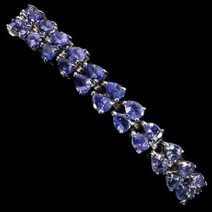 925 Sterling Silver Bracelet Pear Tanzanite 5x3mm Natural Gemstone Jewelry 7 Ins