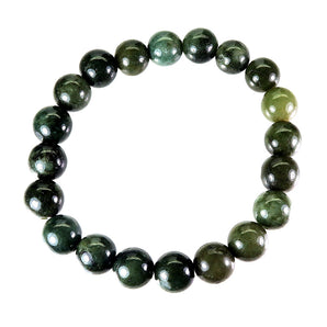 Elastic Bead Bracelet Jadeite Jade 11mm Handicraft Gemstone Jewelry 7.8inches