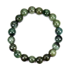 Elastic Bead Bracelet Jadeite Jade 11mm Handicraft Gemstone Jewelry 8inches