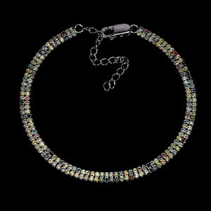 925 Sterling Silver Bracelet Sapphire Round Diamond Cut Gemstone Jewelry 7inches