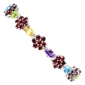 925 Sterling Silver Bracelet Oval Amethyst 6x4mm Citrine Peridot Gemstone 7 Inch