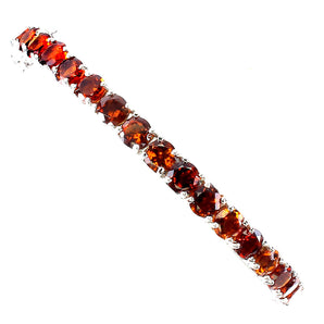 925 Sterling Silver Bangle Round Orange Citrine 5mm Natural Gemstone Jewelry