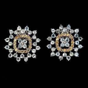 Unheated Round Aquamarine 2mm Sapphire Diamond Cut 925 Sterling Silver Earrings