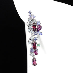 Unheated Pear Pink Rhodolite 6x4mm Aquamarine Gems 925 Sterling Silver Earrings