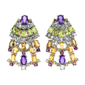 Unheated Oval Amethyst 6x4mm Citrine Sapphire Gems 925 Sterling Silver Earrings