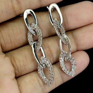 925 Sterling Silver Earrings Round Round Sapphire Natural Gemstone Jewelry