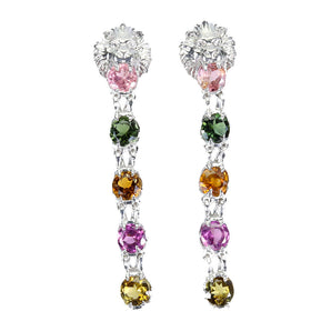 925 Sterling Silver Earrings Round Tourmaline 4mm Lion Natural Gemstone Jewelry