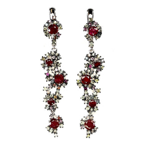 925 Sterling Silver Earrings Round Ruby 4mm Sapphire Natural Gemstone Jewelry