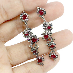 925 Sterling Silver Earrings Round Ruby 4mm Sapphire Natural Gemstone Jewelry