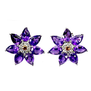 925 Sterling Silver Earrings Pear Amethyst 6x4mm Sapphire Topaz Gemstone Jewelry