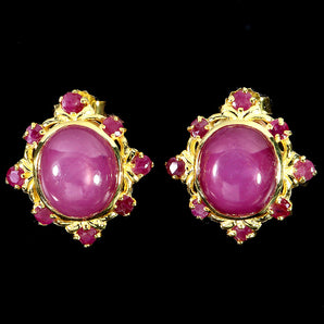 925 Sterling Silver Earrings Oval Ruby 11x10mm Natural Gemstone Jewelry
