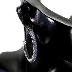 925 Sterling Silver Earrings Round Tanzanite 3mm Natural Gemstone Jewelry