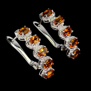925 Sterling Silver Earrings Oval Citrine 5x3mm Peridot Natural Gemstone Jewelry