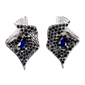 925 Sterling Silver Earrings Pear Sapphire 6x4mm Spinel Natural Gemstone Jewelry