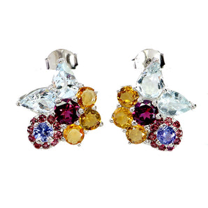 925 Sterling Silver Earrings Pear Aquamarine 7x5mm Tanzanite Gemstone Jewelry