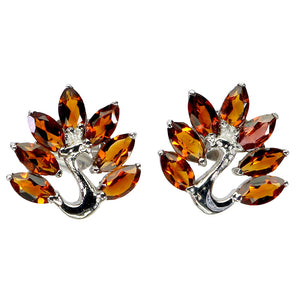 925 Sterling Silver Earrings Marquise Citrine Natural Gemstone Jewelry