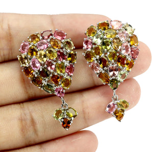 925 Sterling Silver Earrings Oval Tourmaline 4x3mm Natural Gemstone Jewelry