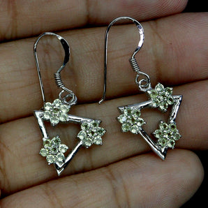 925 Sterling Silver Earrings Round Peridot 1.5mm Natural Gemstone Jewelry