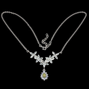 Clarity Enhanced Black Opal 7x5mm Aquamarine Gems 925 Sterling Silver Necklace
