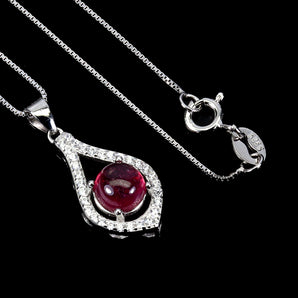 925 Sterling Silver Necklace Round Ruby 6mm Natural Gemstone Jewelry 18 Inches
