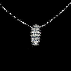 925 Sterling Silver Necklace Sapphire Round Diamond Cut Topaz Gemstone 18inches