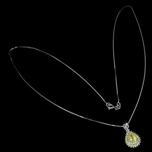 925 Sterling Silver Necklace Pear Sapphire 6x4mm Sapphire Diamond Cut Jewelry 18