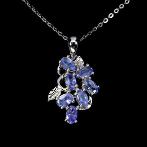 925 Sterling Silver Necklace Oval Tanzanite 5x3mm Gemstone Jewelry 18inches
