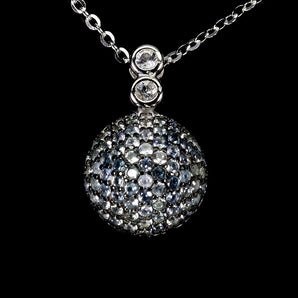 925 Sterling Silver Necklace Blue Sapphire Round Diamond Cut Topaz Gemstone 18