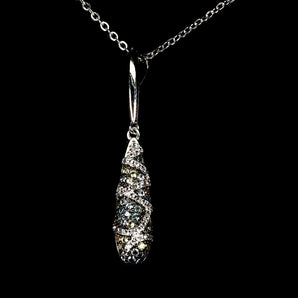 925 Sterling Silver Necklace Sapphire Round Diamond Cut Topaz Gemstone 18inches
