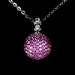925 Sterling Silver Necklace Ruby Myanmar Round Diamond Cut Topaz Gemstone 18in