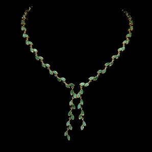 925 Sterling Silver Necklace Oval Emerald 5x3mm Natural Gemstone Jewelry 18in