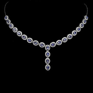 925 Sterling Silver Necklace Oval Tanzanite 4x3mm Natural Gemstone Jewelry 19in