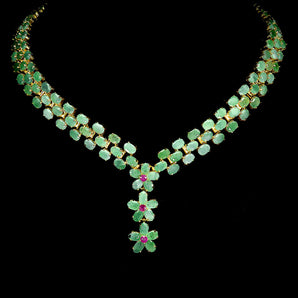 925 Sterling Silver Necklace Oval Emerald 6x4mm Natural Gemstone Jewelry 17.5in