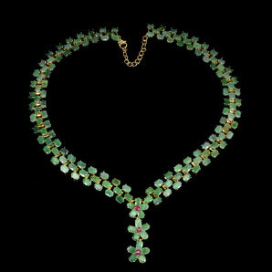 925 Sterling Silver Necklace Oval Emerald 6x4mm Natural Gemstone Jewelry 17.5in