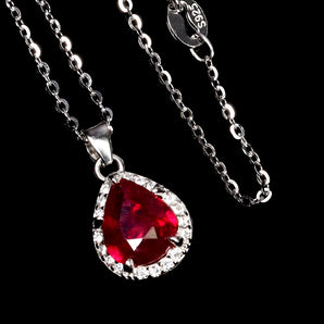 925 Sterling Silver Necklace Oval Ruby 9x7mm Natural Gemstone Jewelry 18inches