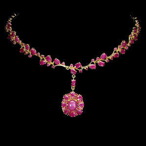 925 Sterling Silver Necklace Oval Ruby 10x8mm Gemstone Jewelry 17.5inches