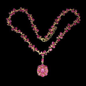 925 Sterling Silver Necklace Oval Ruby 10x8mm Gemstone Jewelry 17.5inches
