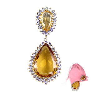 925 Sterling Silver Pendant Citrine 75ct Tanzanite Handmade Gemstone Jewelry