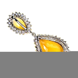925 Sterling Silver Pendant Citrine 75ct Tanzanite Handmade Gemstone Jewelry