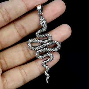 925 Sterling Silver Cobra Pendant