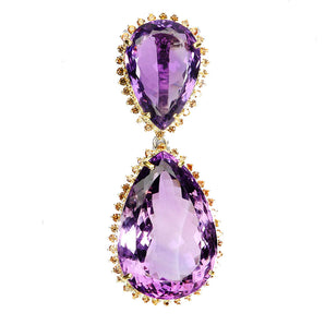 925 Sterling Silver Pendant Pear Amethyst 145ct Sapphire Handmade Gemstone