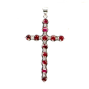 925 Sterling Silver Pendant Round Ruby 3.5mm Natural Gemstone Jewelry