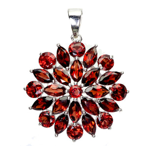 925 Sterling Silver Pendant Marquise Mozambique Garnet Natural Gemstone Jewelry